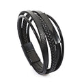 Shadow Layer Bracelet – Midnight Black Leather Band